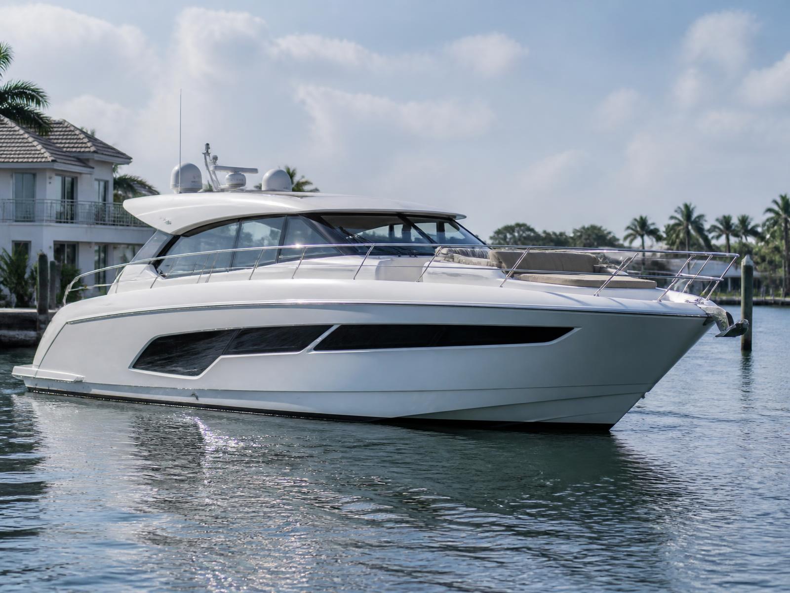 Illustrative image of a clean luxury motor yacht on calm Southwest Florida water